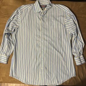 Vineyard Vines Light Blue and White Striped Dress Shirt
